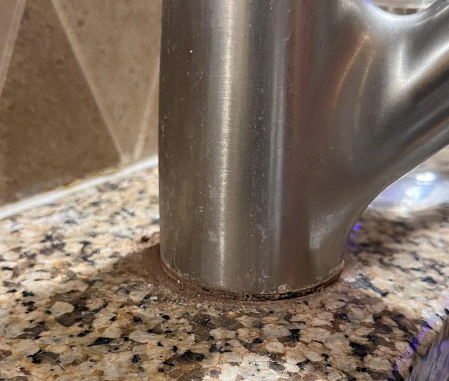 Faucet before cleaning